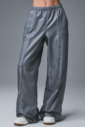 ALO Yoga Afterglow Wide Leg Track Pant - Steel Grey