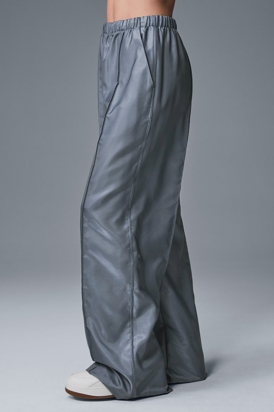 ALO Yoga Afterglow Wide Leg Track Pant - Steel Grey - 3