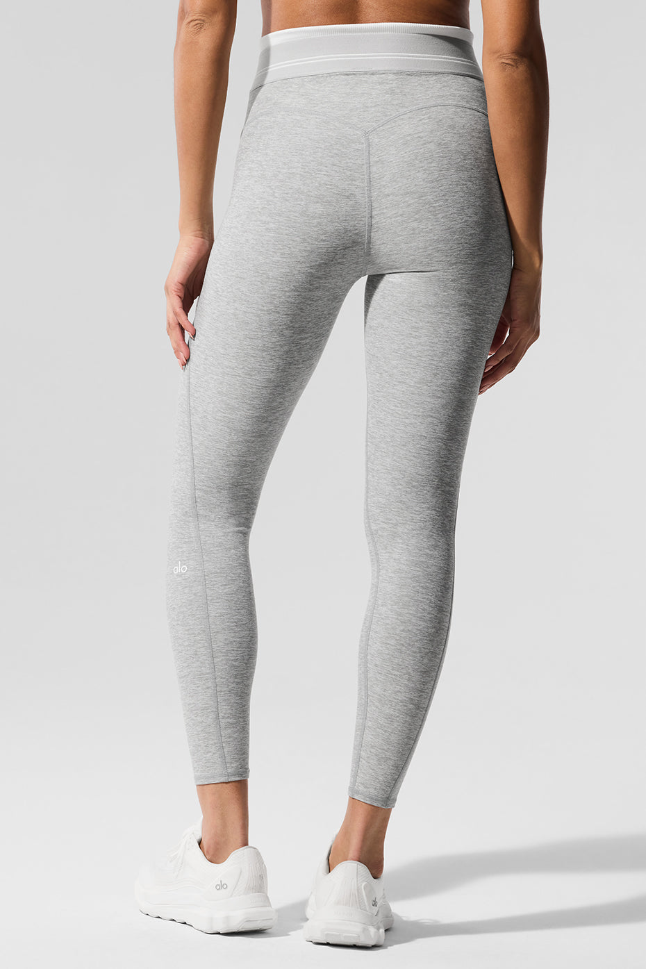 ALO Yoga Alosoft High-Waist 7/8 Better Together Legging - Athletic Heather Grey/White - 4