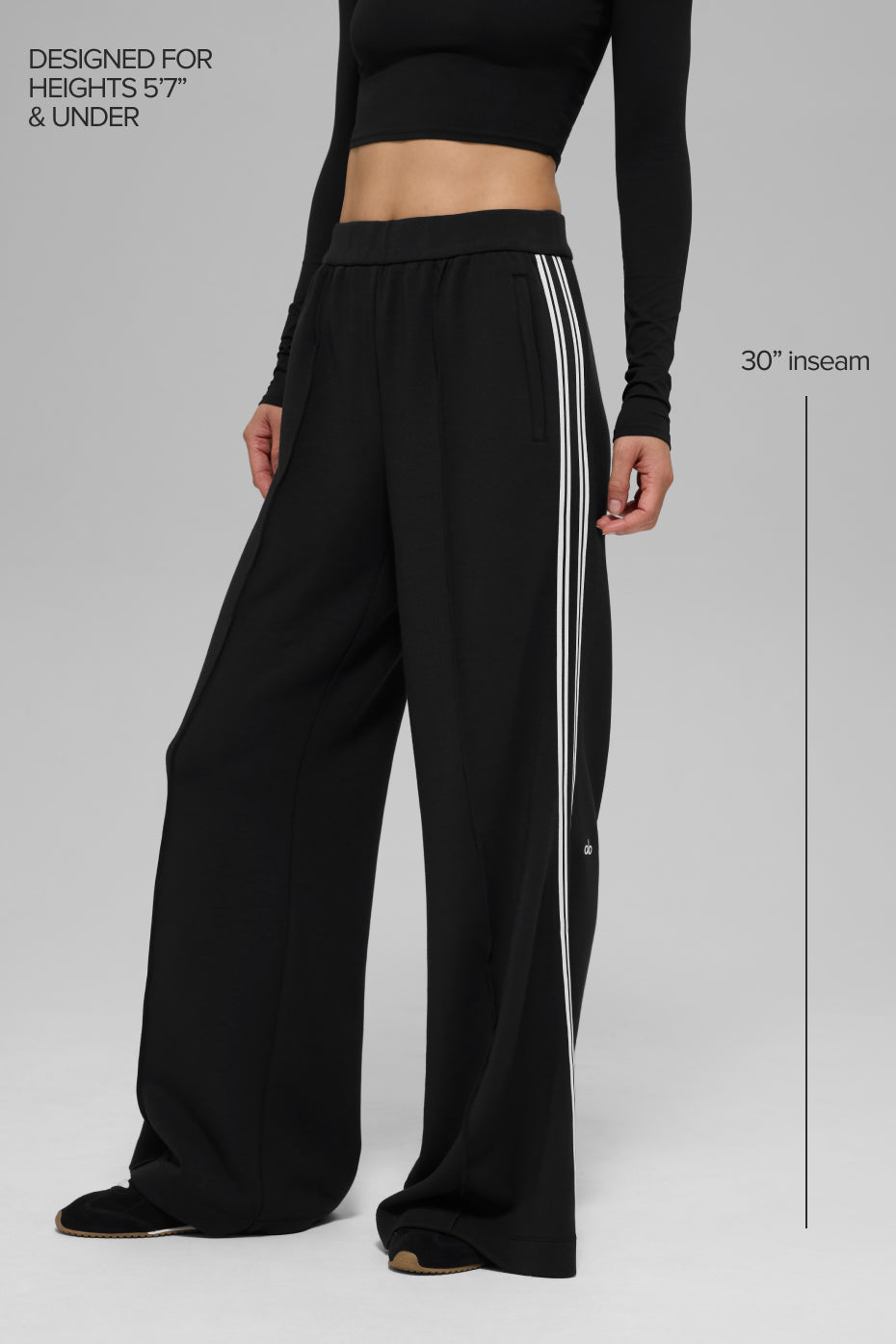 ALO Yoga Track Star Wide Leg Pant (Regular) - Black - 2