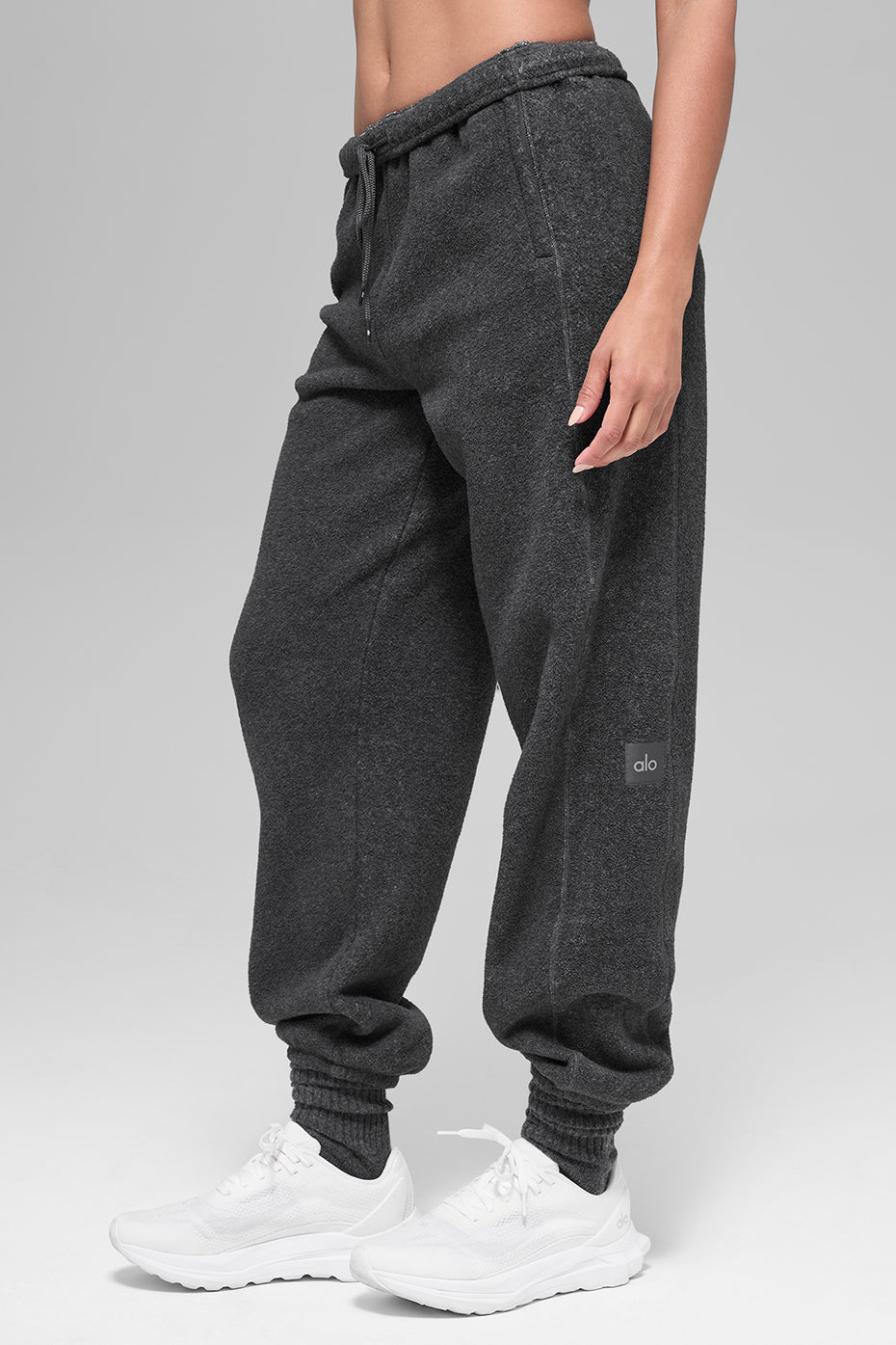 ALO Yoga Polar Fleece High-Waist Retreat Jogger - Dark Heather Grey - 4
