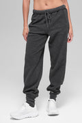 ALO Yoga Polar Fleece High-Waist Retreat Jogger - Dark Heather Grey