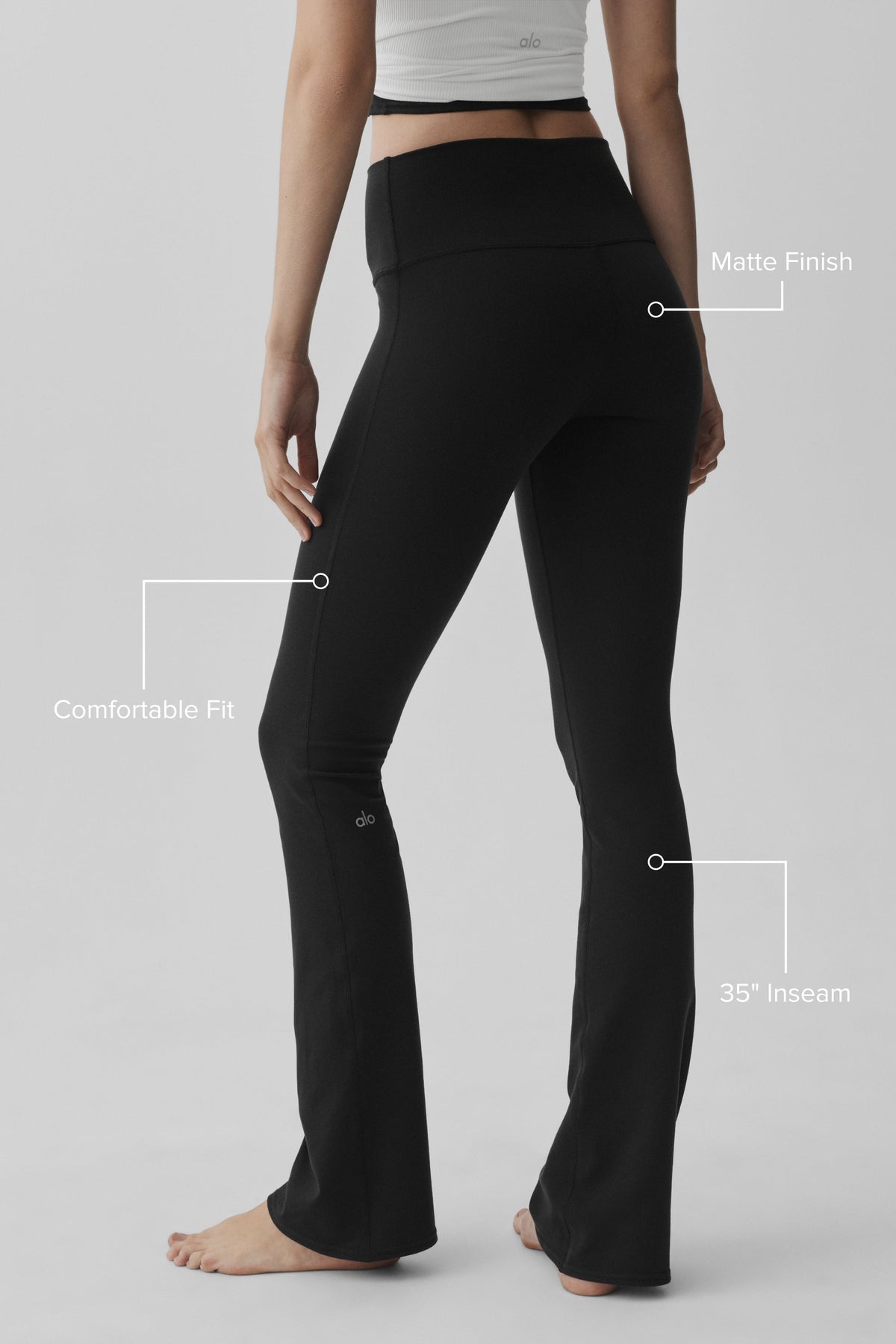ALO Yoga Airbrush High-Waist Flare Legging (Long) - Black - 2