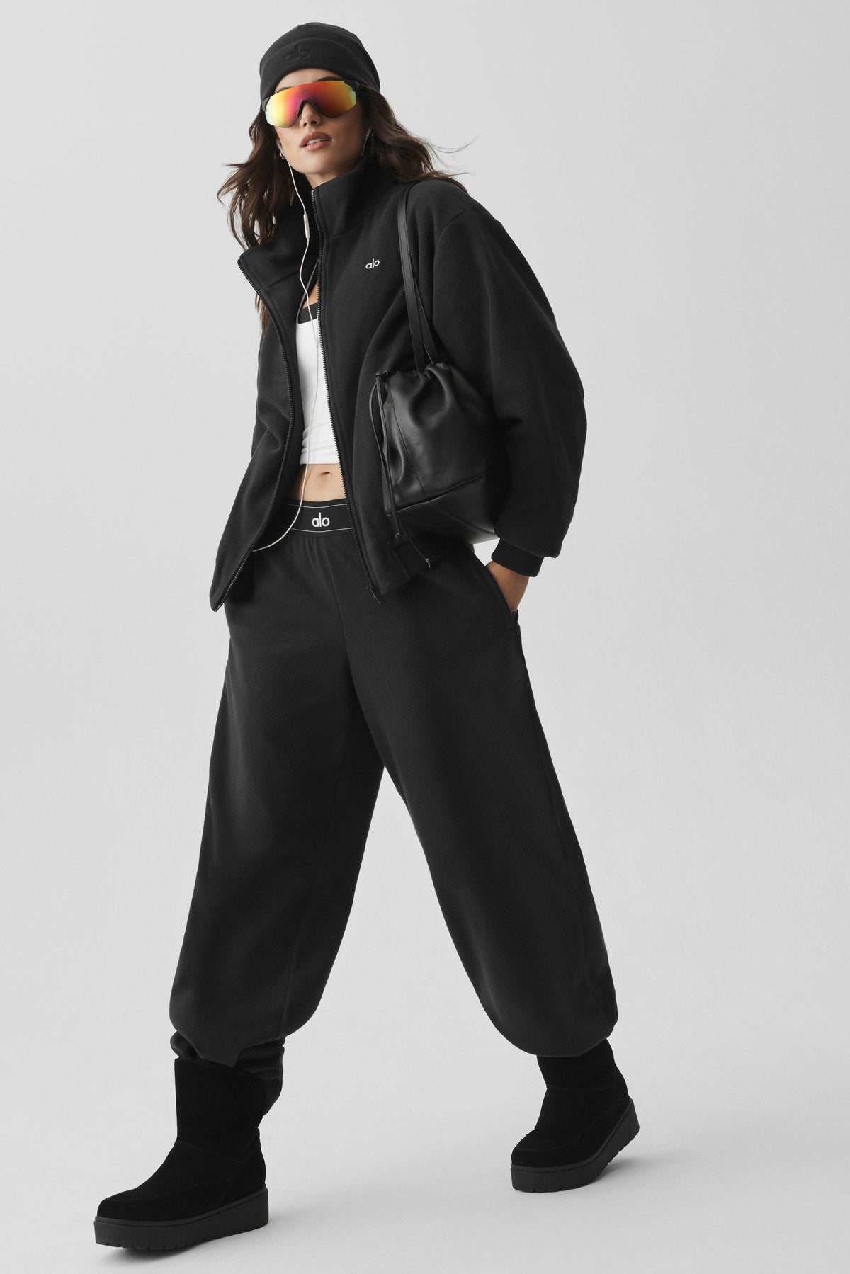 ALO Yoga Polar Fleece Suit Up Pant (Long) - Black