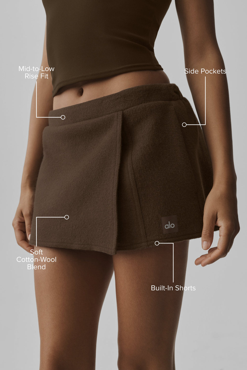 ALO Yoga Alpine Meadow Mini Skirt - Espresso - 2