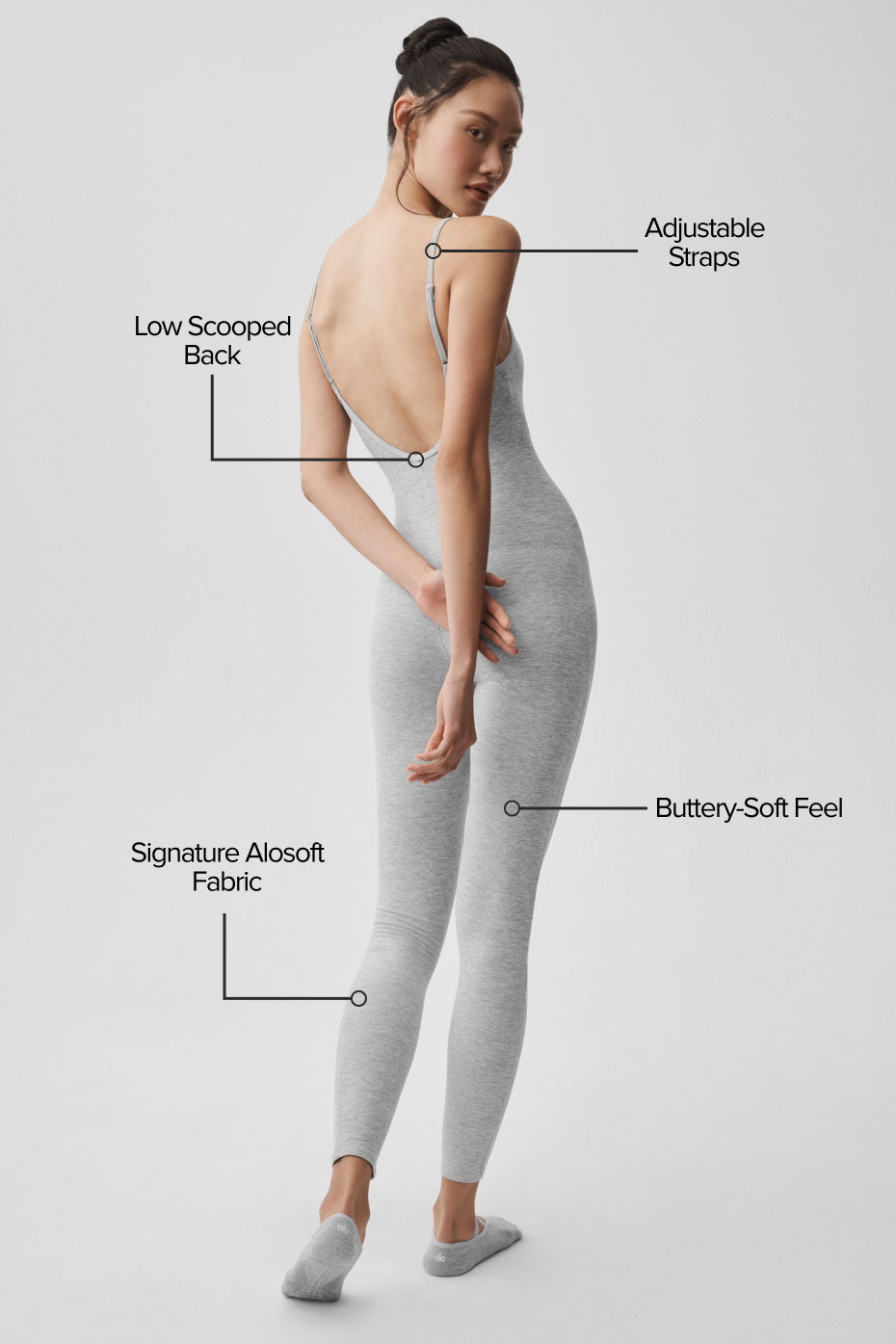 ALO Yoga Alosoft One And Done Onesie - Athletic Heather Grey - 2