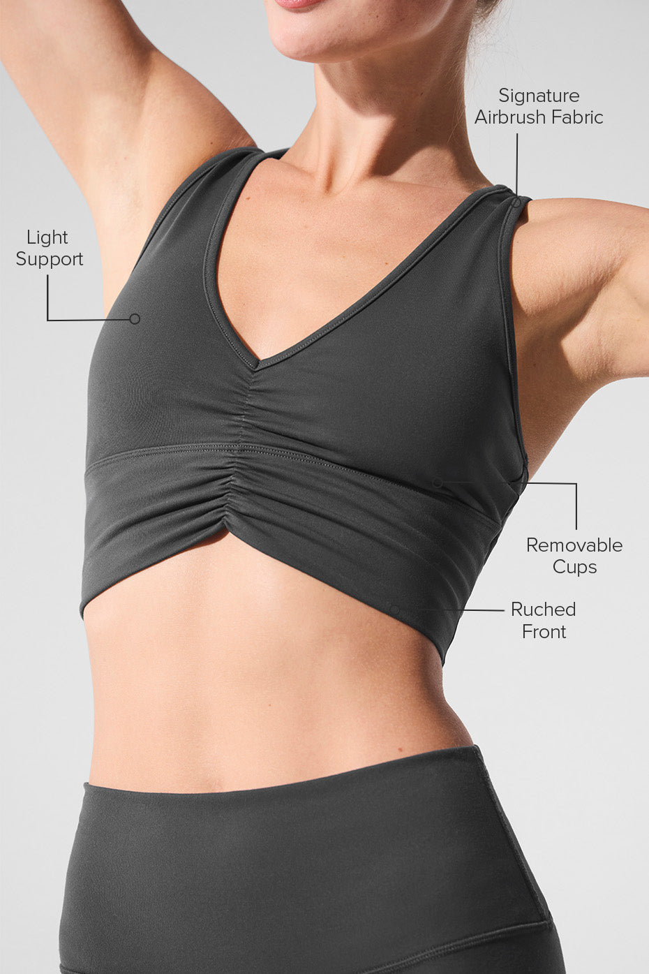 ALO Yoga Wild Thing Bra - Anthracite - 2