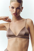 ALO Yoga Silk Luminous Bra - Alpine Cocoa