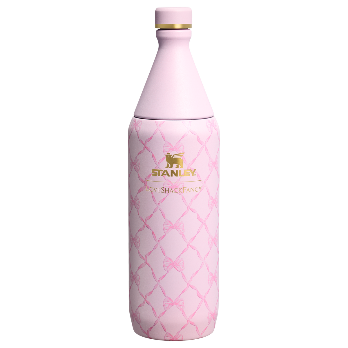 Stanley 1913 x LoveShackFancy Holiday All Day Slim Bottle | 34 OZ - Baby Bow Pink Peppermint