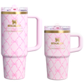 Stanley 1913 x LoveShackFancy Holiday The Quencher® Details ProTour Tumbler Set | 2-pack - Baby Bow Pink Peppermint