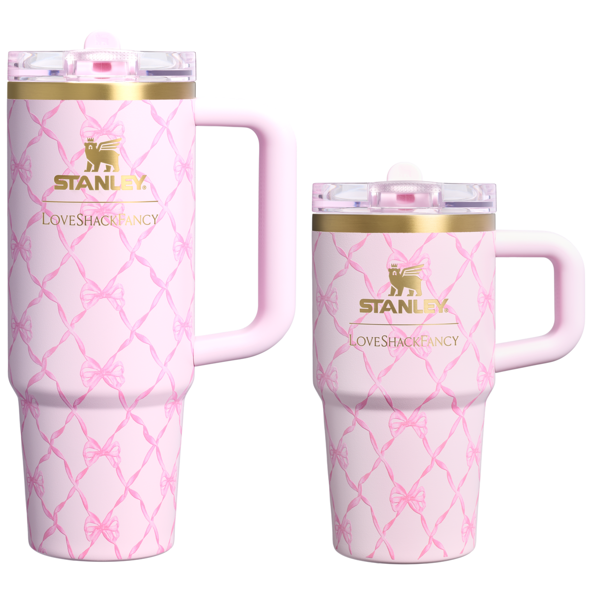 Stanley 1913 x LoveShackFancy Holiday The Quencher® Details ProTour Tumbler Set | 2-pack - Baby Bow Pink Peppermint