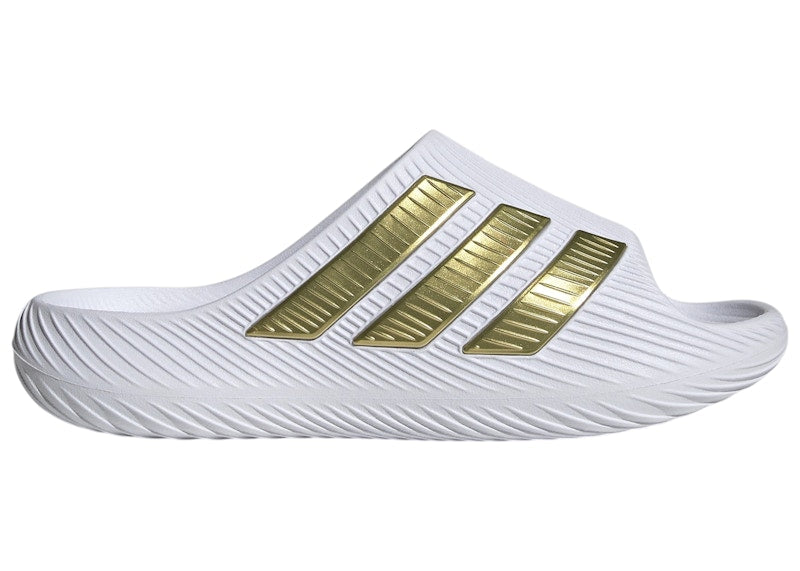 adidas Purechill Slides - White Gold Metallic