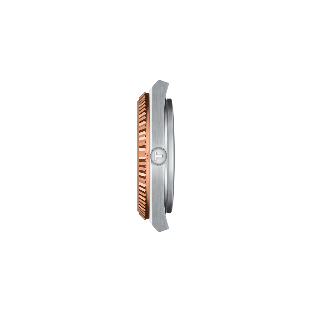 Profile view of the watch case Tissot PRX Gold 40mm