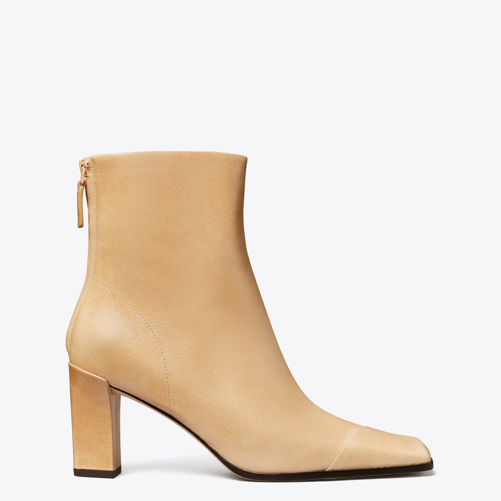 Tory Burch Asymmetric Cap-Toe Ankle Boot - Sand