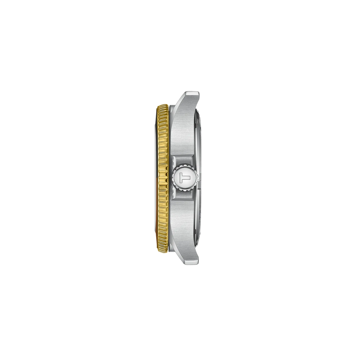 Profile view of the watch case Tissot Seastar 1000 GMT 40mm