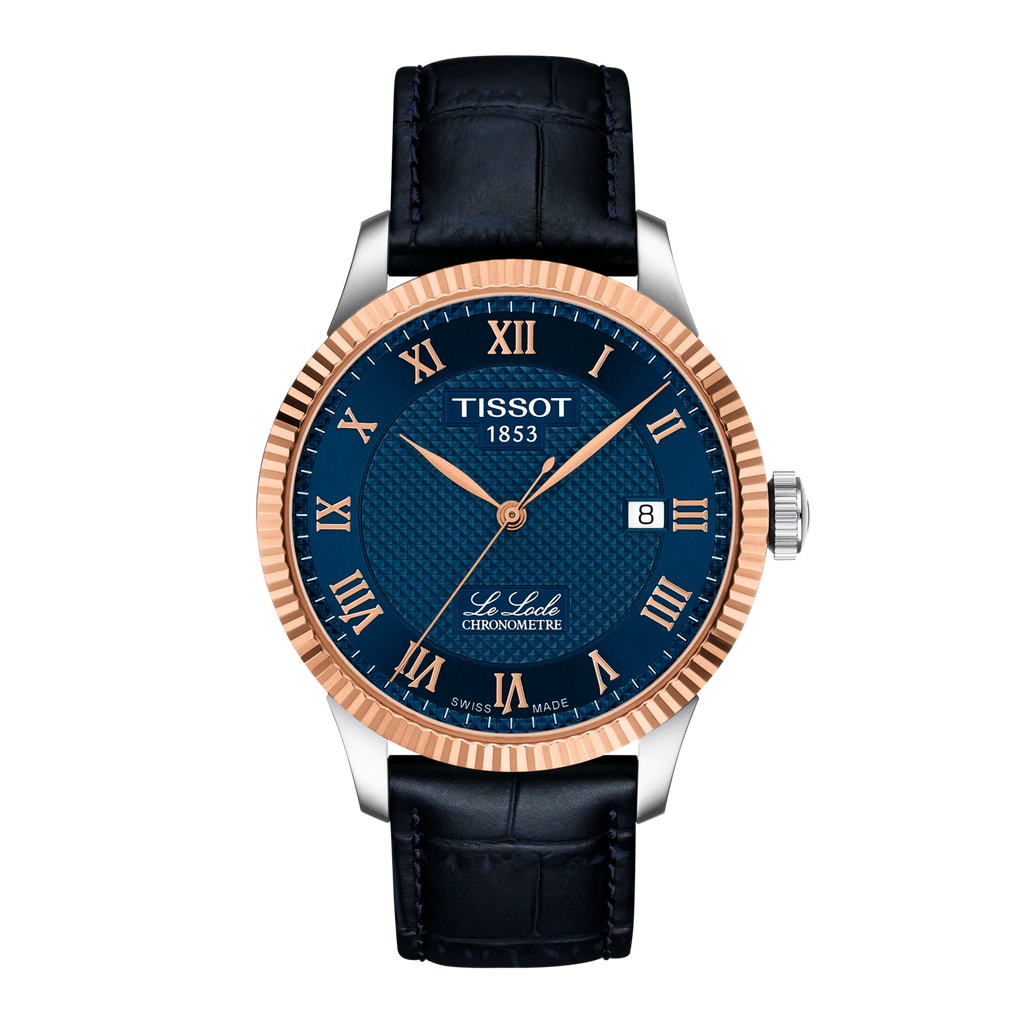 Front view of the watch Tissot Le Locle Gold 39mm