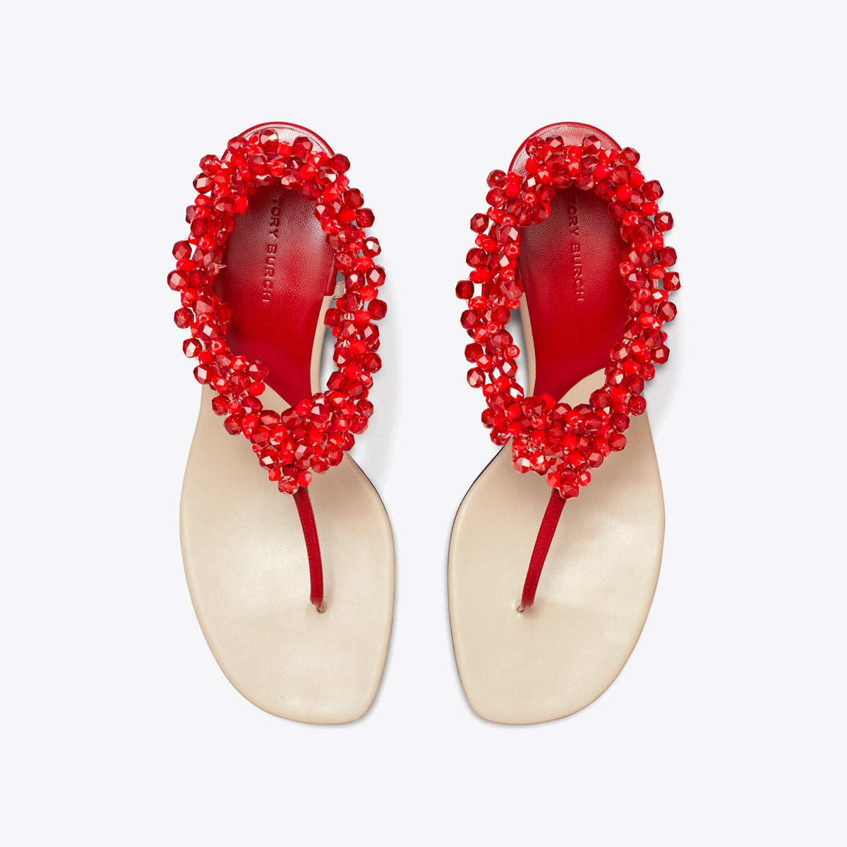Tory Burch Beaded Heeled Sandal - Tory Red - 5
