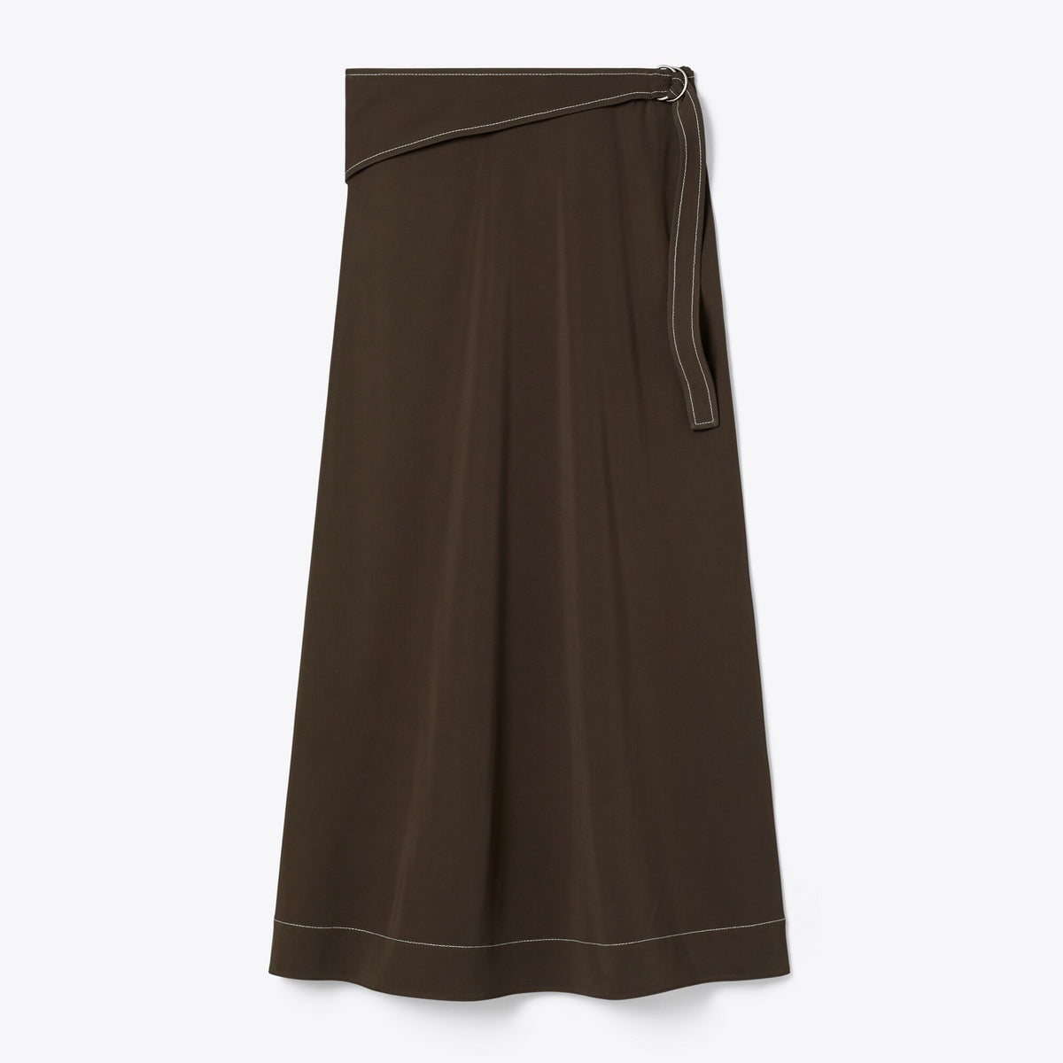 Tory Burch Belted Jersey Skirt - Deep Chocolate