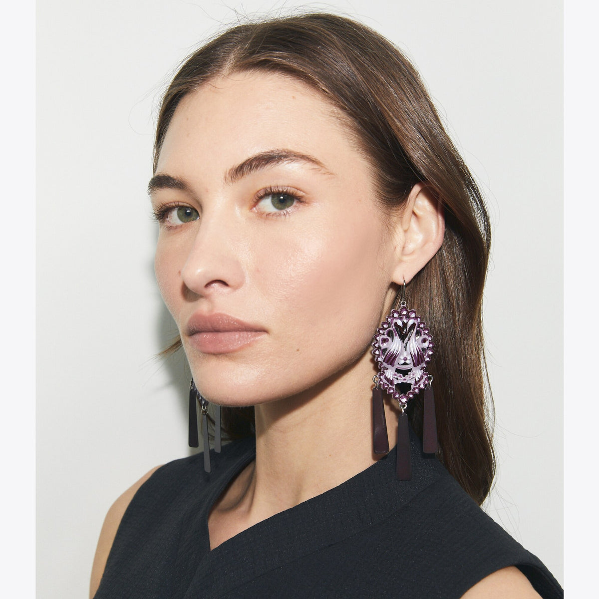 Tory Burch Bird Earrings - Tory Silver / Purple - 3