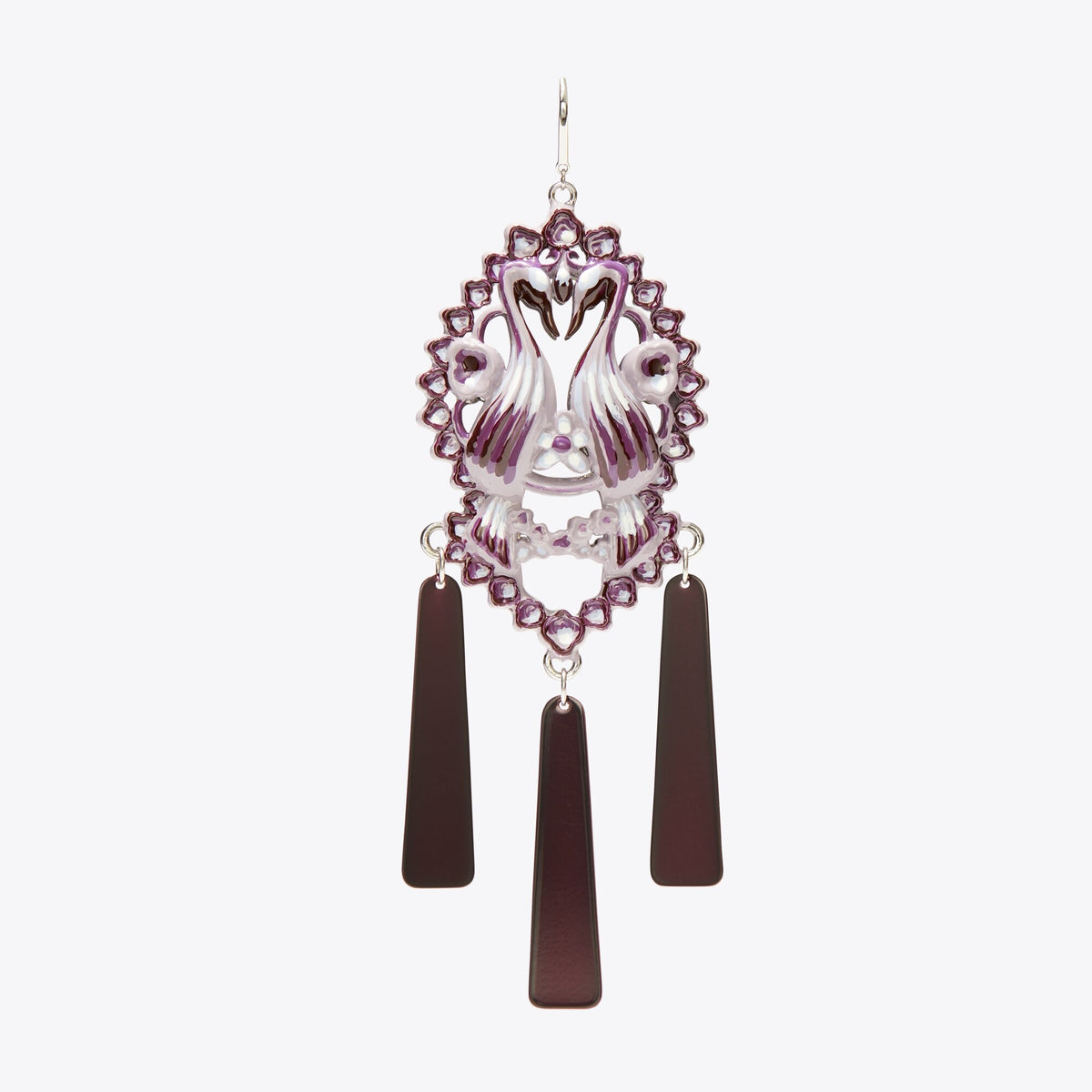 Tory Burch Bird Earrings - Tory Silver / Purple - 2