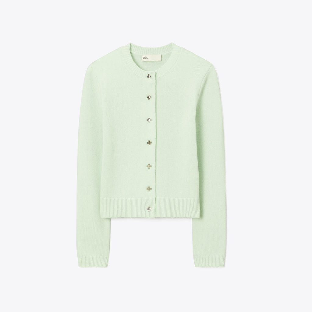 Tory Burch Bunny Knot Cashmere Cardigan - Mint