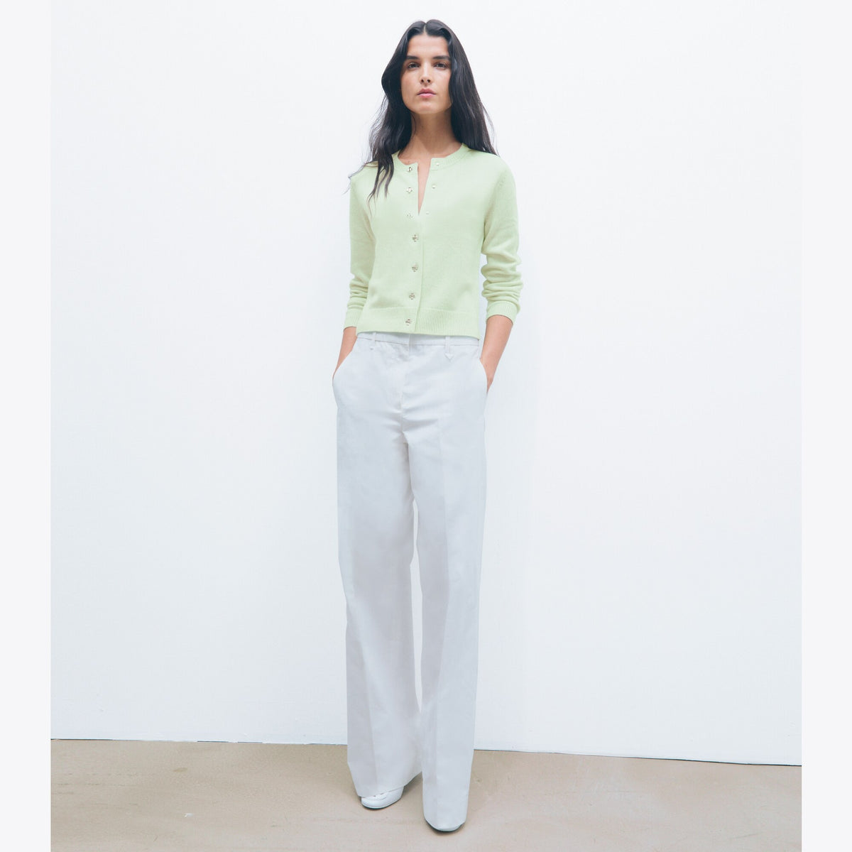 Tory Burch Bunny Knot Cashmere Cardigan - Mint - 3