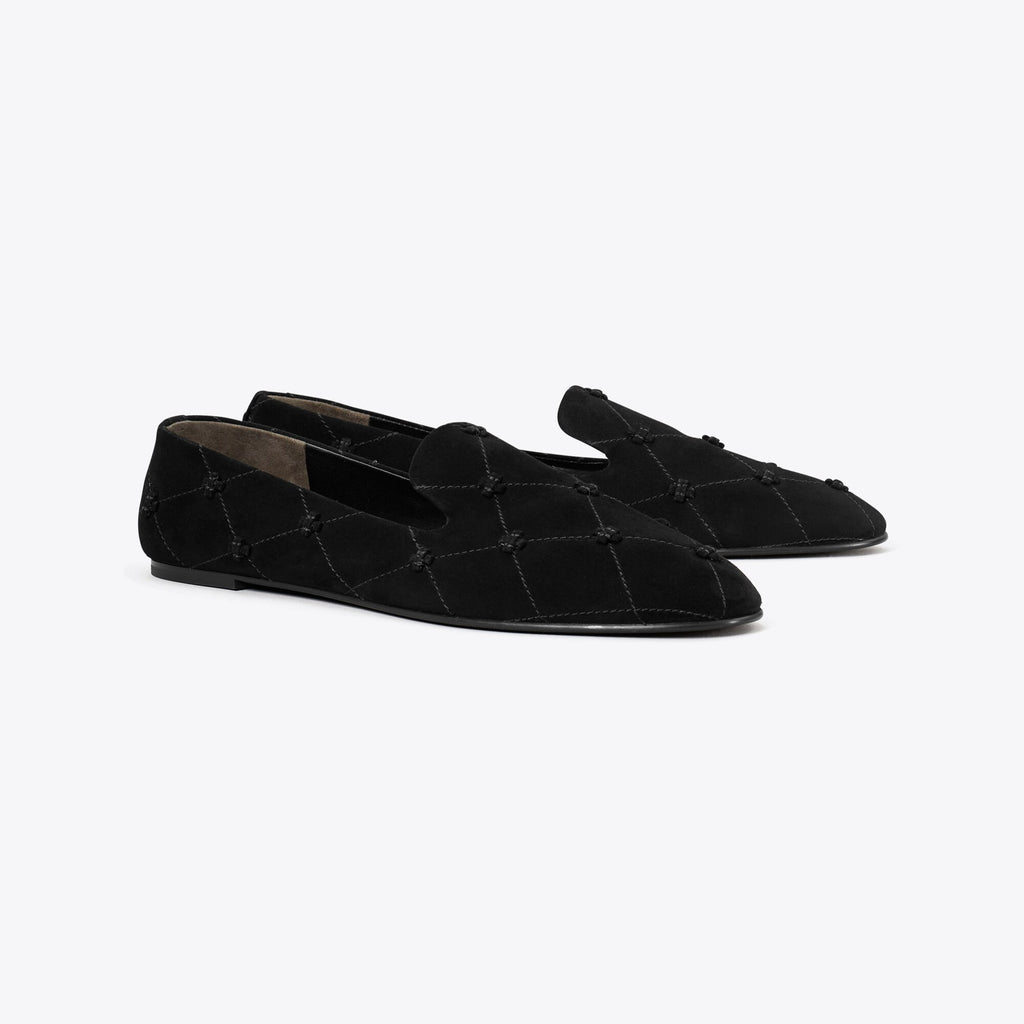 Tory Burch Bunny Knot Smoking Slipper - Perfect Black