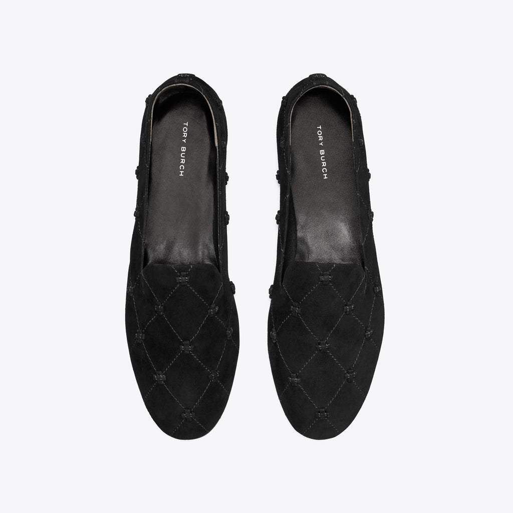 Tory Burch Bunny Knot Smoking Slipper - Perfect Black - 5
