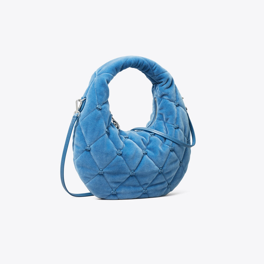 Tory Burch Bunny Knot Velvet Crescent Bag