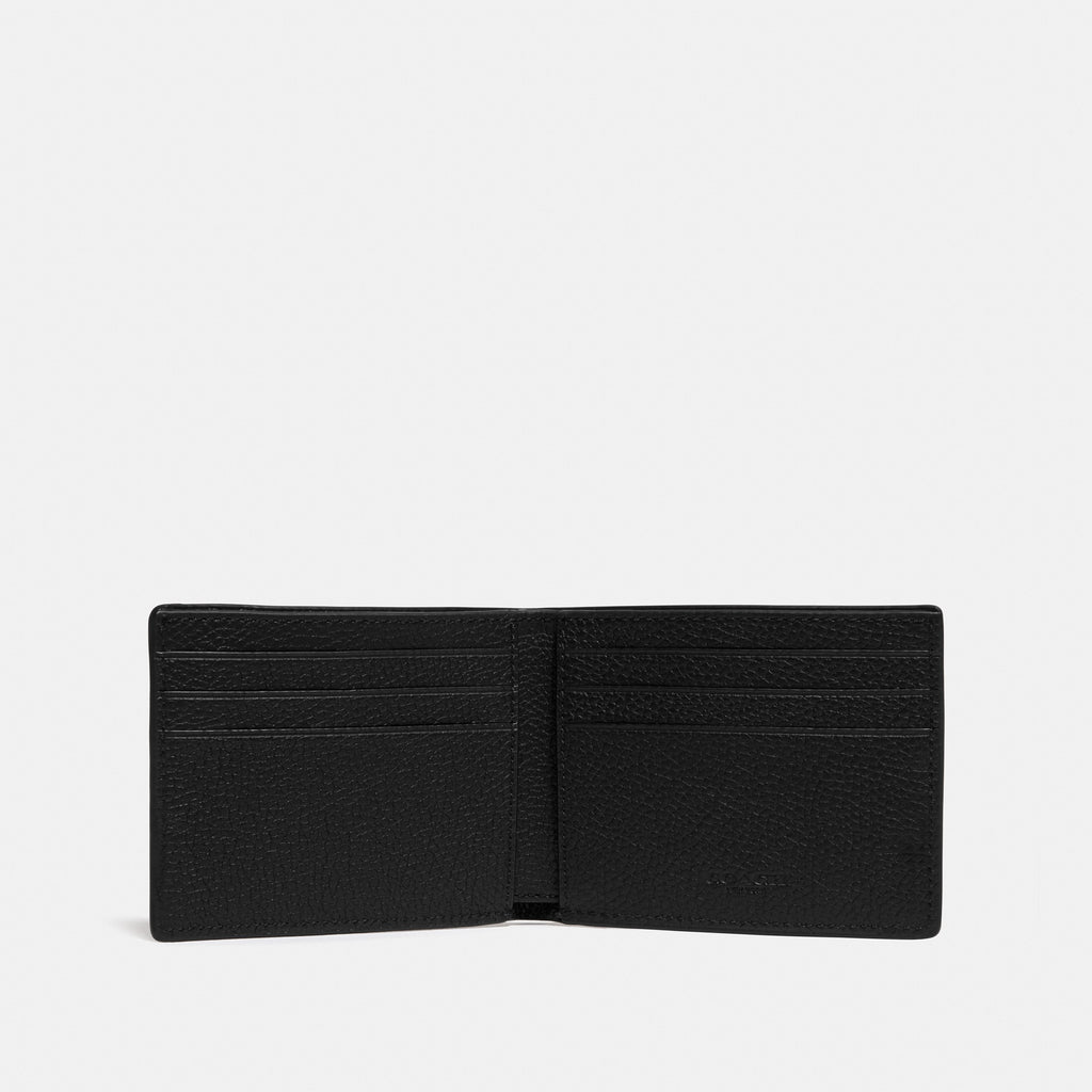 Coach Slim Billfold Wallet In Signature Leather - Black (2)