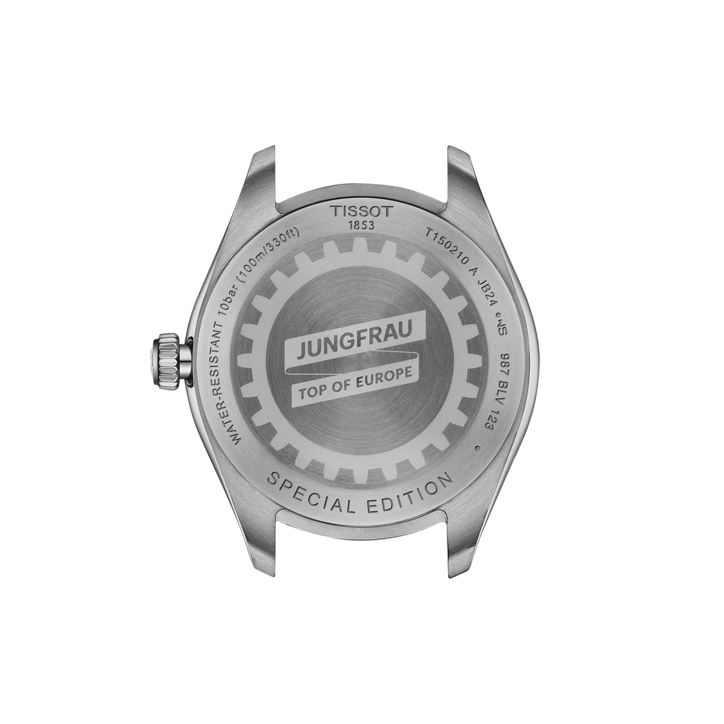 Back view of the watch case Tissot PR 100 Jungfraubahn 34mm