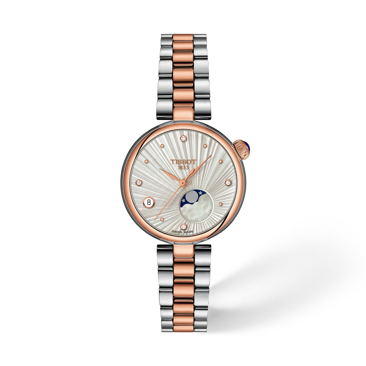 Front view of the watch Tissot Desir 29.6mm with shadow