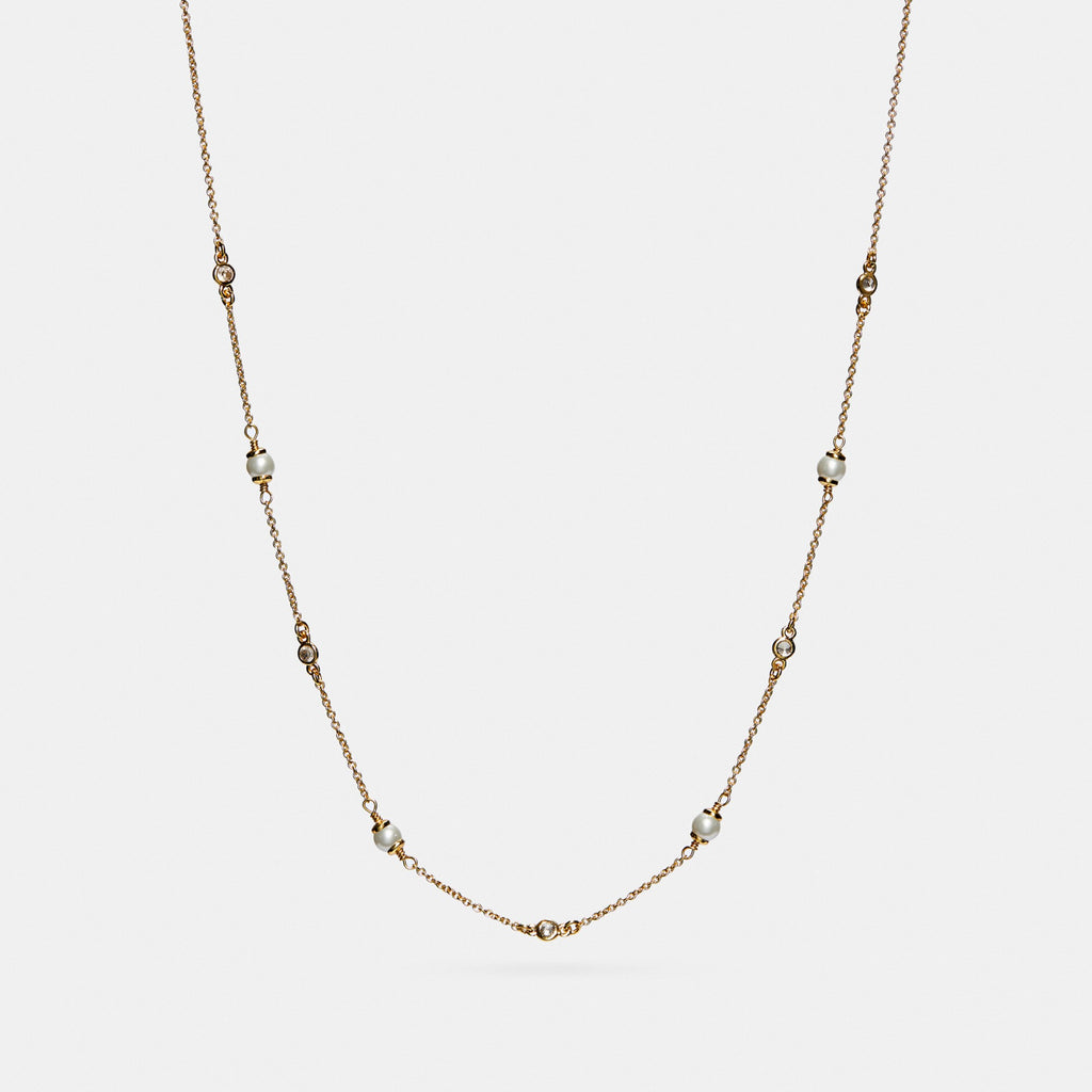 Coach Sculpted C Pearl Necklace - Gold (Women's)