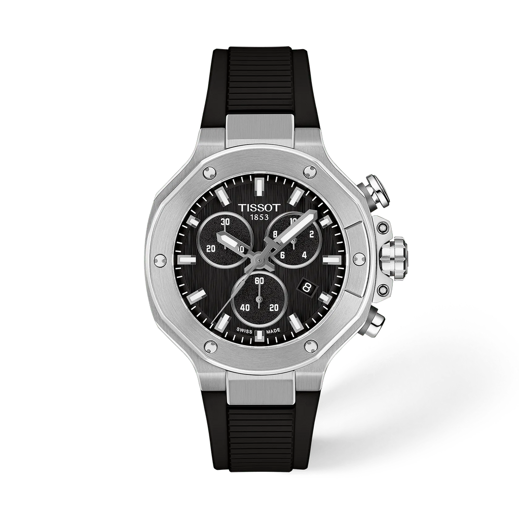 Front view of the watch Tissot T-Race 38mm with shadow