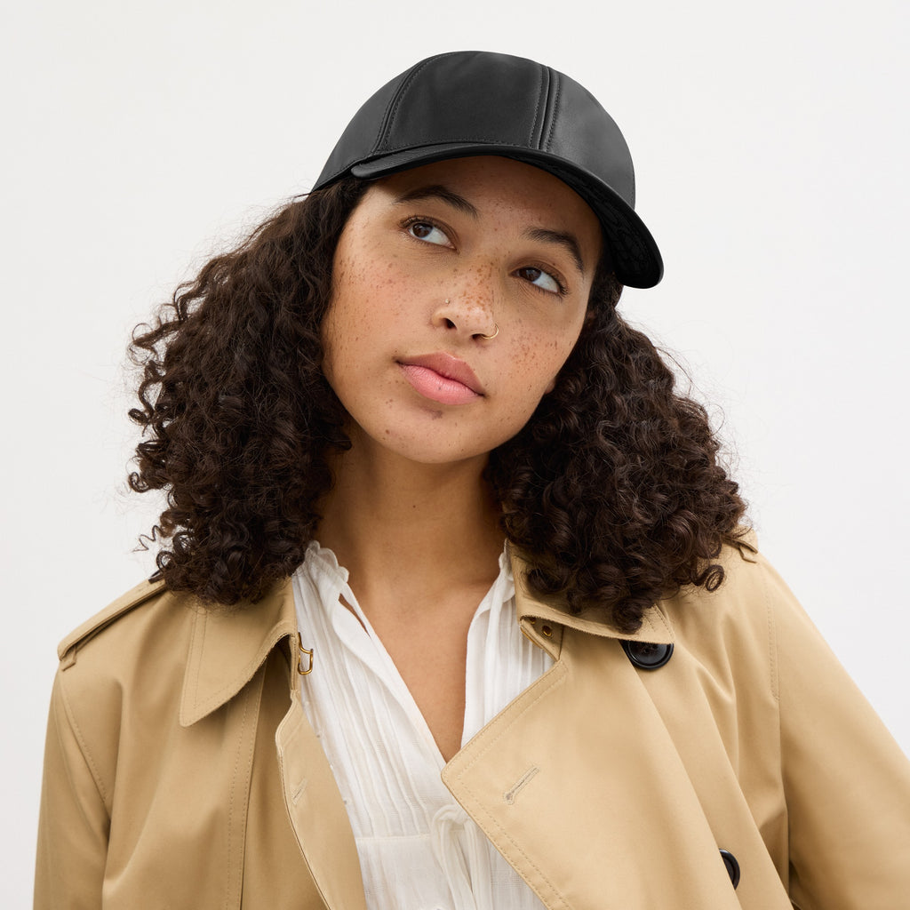 Coach Leather Baseball Hat - Black (2)
