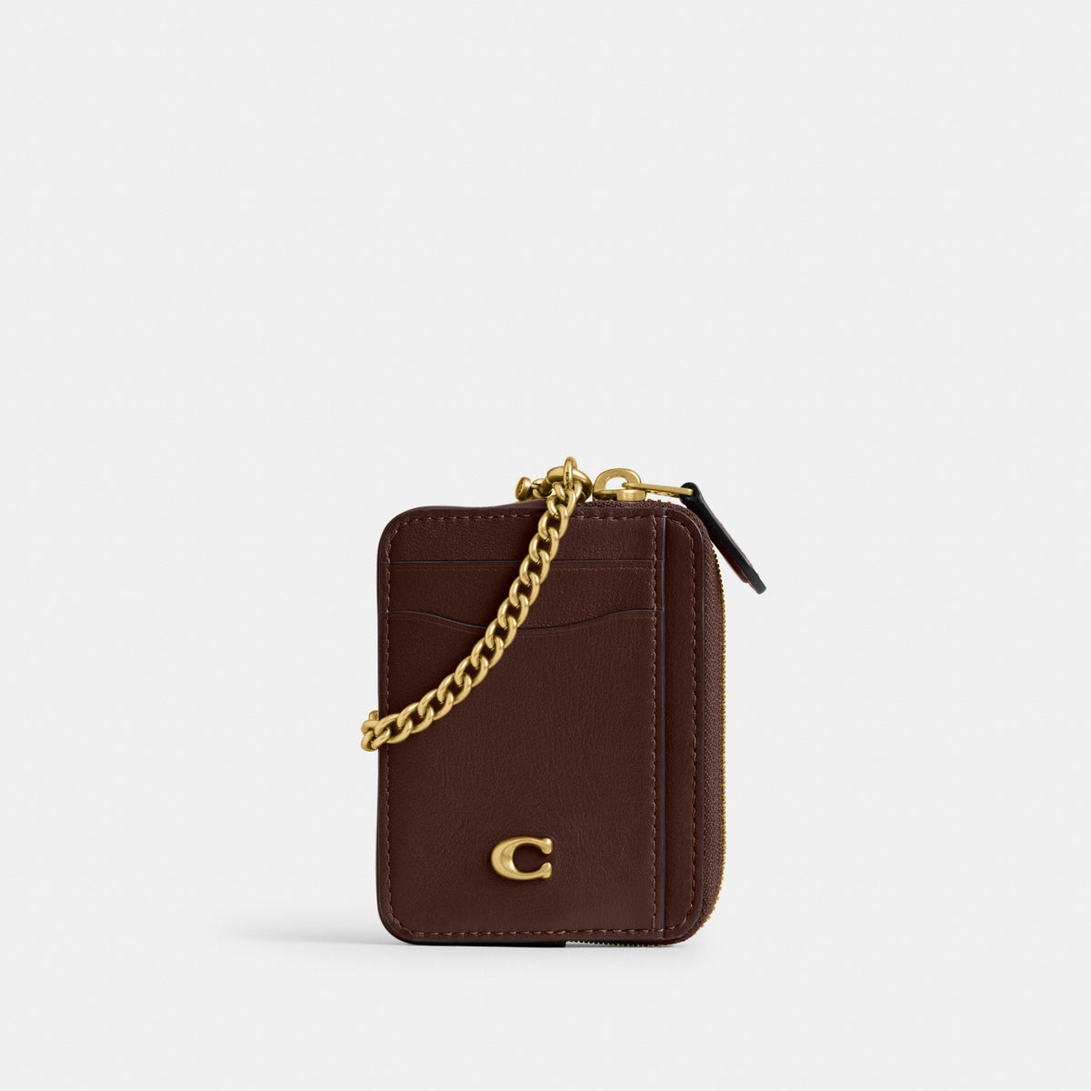 Coach Essential Chain Card Case - Brass/Maple (Women's)