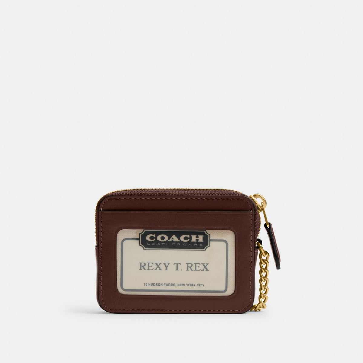 Coach Essential Chain Card Case - Brass/Maple (Women's)