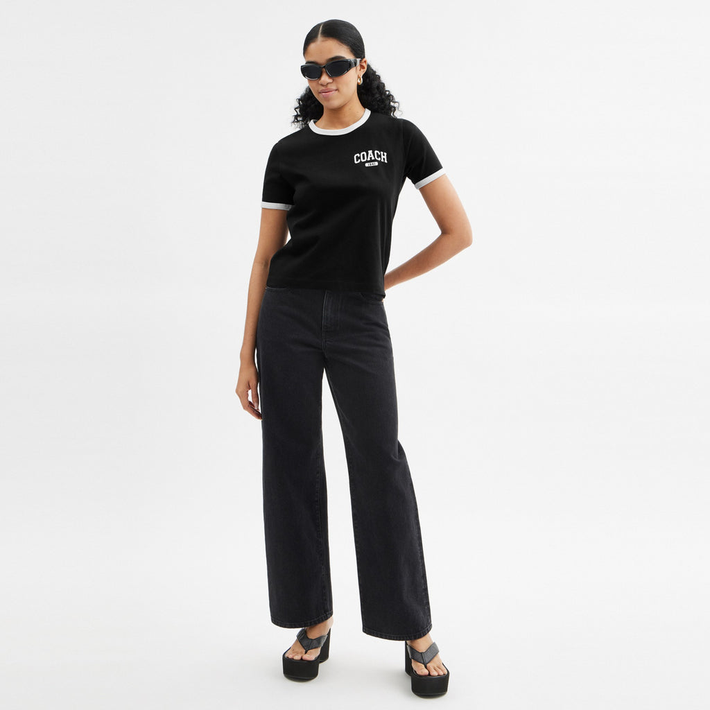 Coach Sporty Classic 70 S T-Shirt In Organic Cotton - Black (Women's)
