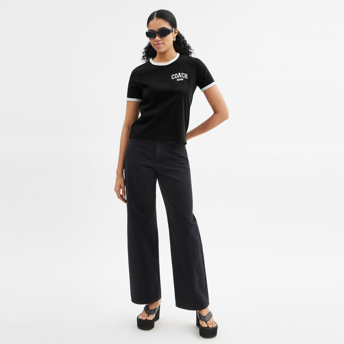 Coach Sporty Classic 70 S T-Shirt In Organic Cotton - Black (Women's)