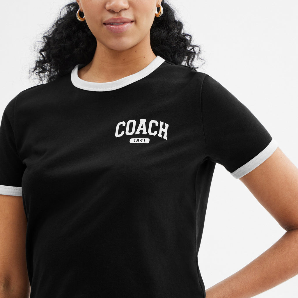 Coach Sporty Classic 70 S T-Shirt In Organic Cotton - Black (Women's)