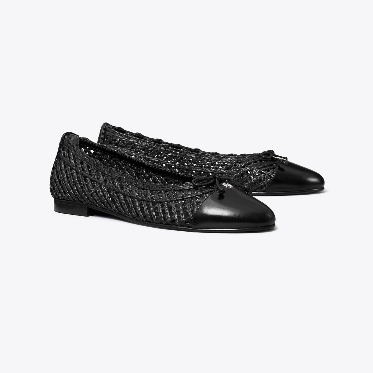 Tory Burch Cap-Toe Ballet - Black / Black