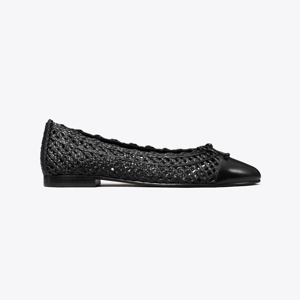 Tory Burch Cap-Toe Ballet - Black / Black - 3