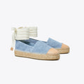 Tory Burch Cap-Toe Espadrille - Blue Cloud / Brushed Almond