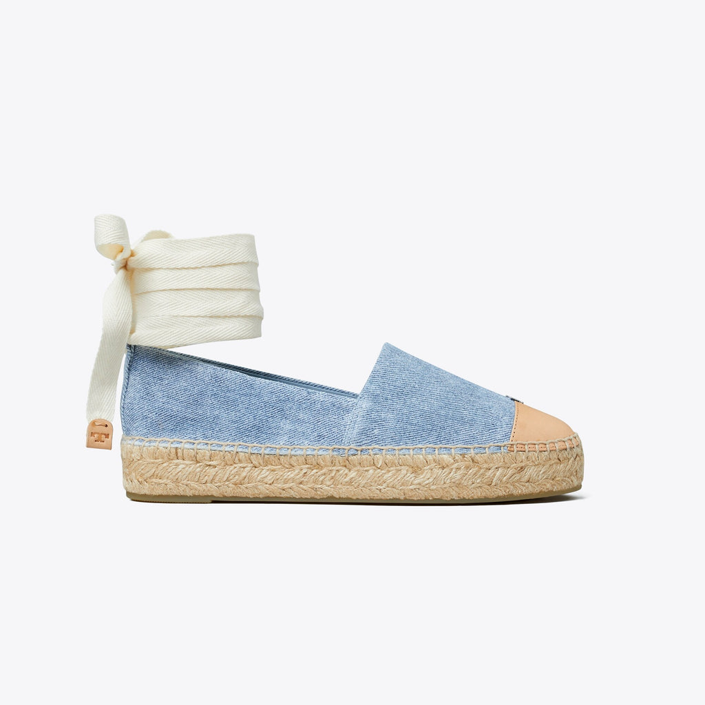 Tory Burch Cap-Toe Espadrille - Blue Cloud / Brushed Almond - 2