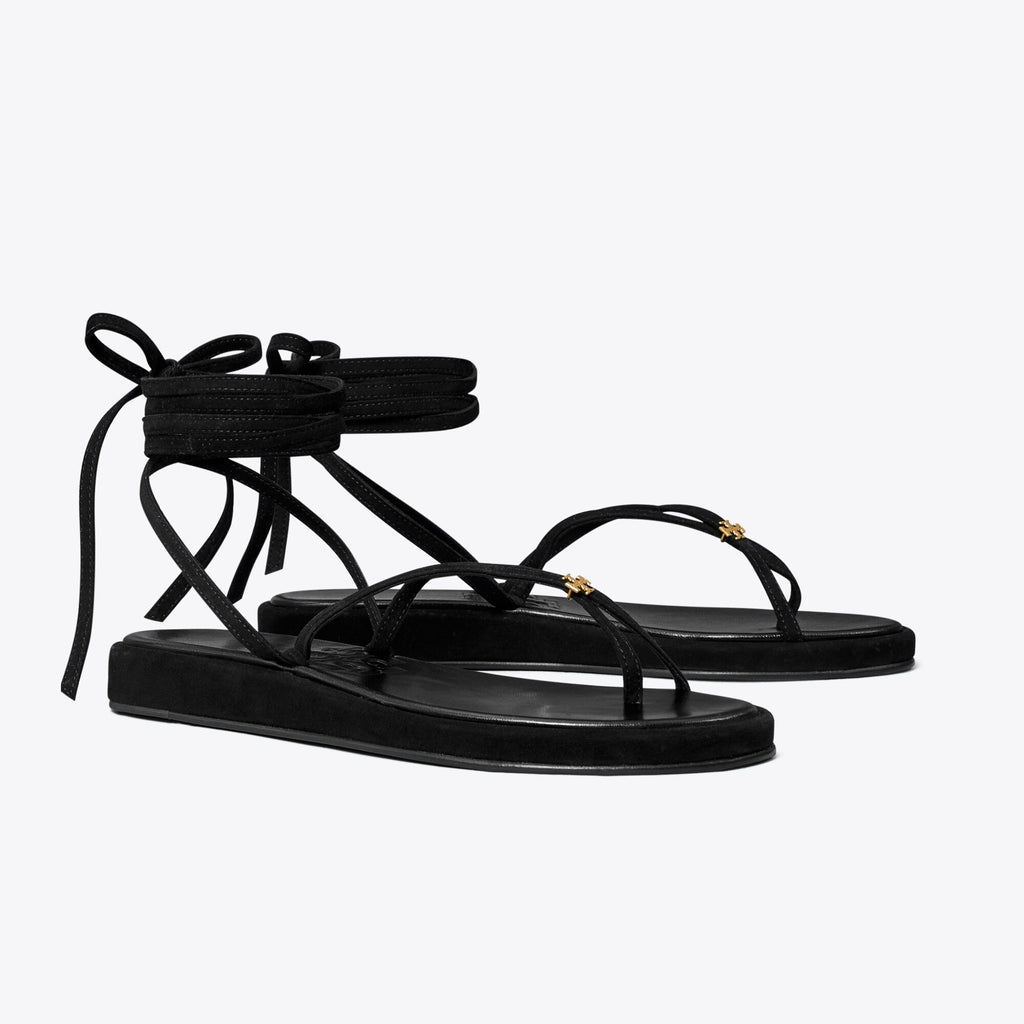 Tory Burch Capri Ankle Wrap Sandal - Black