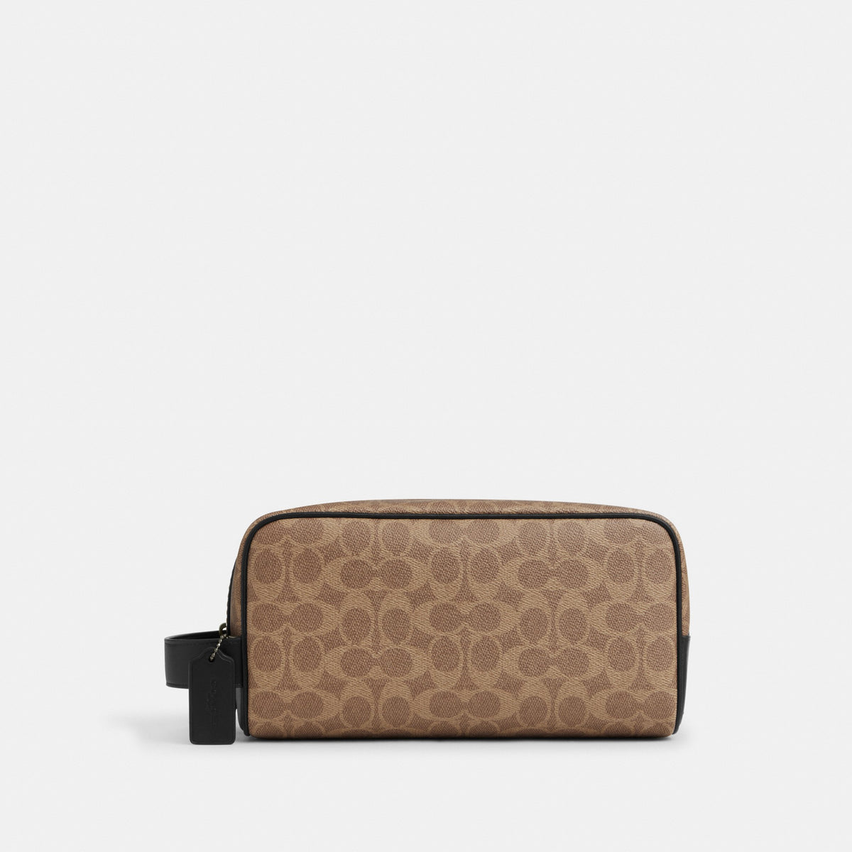 Coach Large Travel Kit In Signature Canvas - Gunmetal/Tan/Black