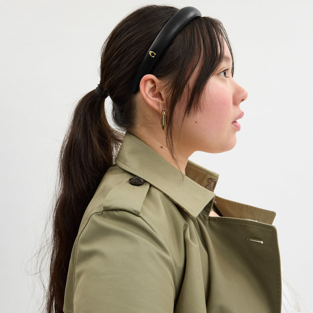 Coach Leather Headband - Black (Women's)