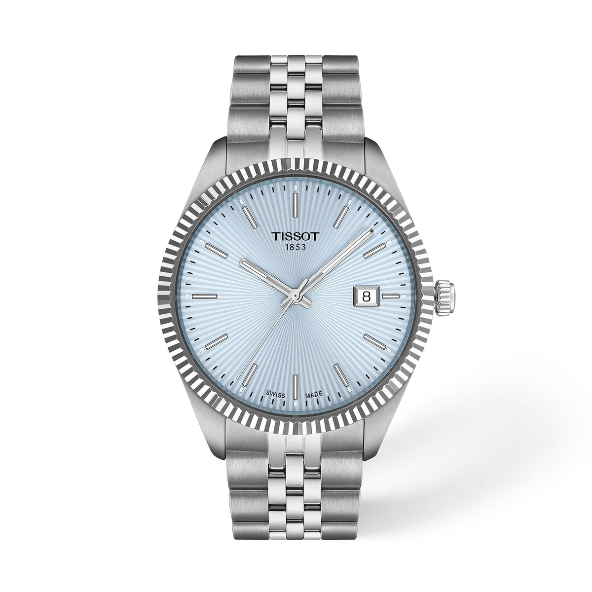 Front view of the watch Tissot Ballade 40mm with shadow