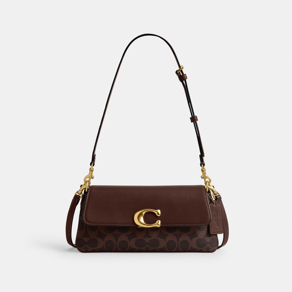 Coach Jet Shoulder Bag In Signature Canvas - Brass/Maple (Women's)
