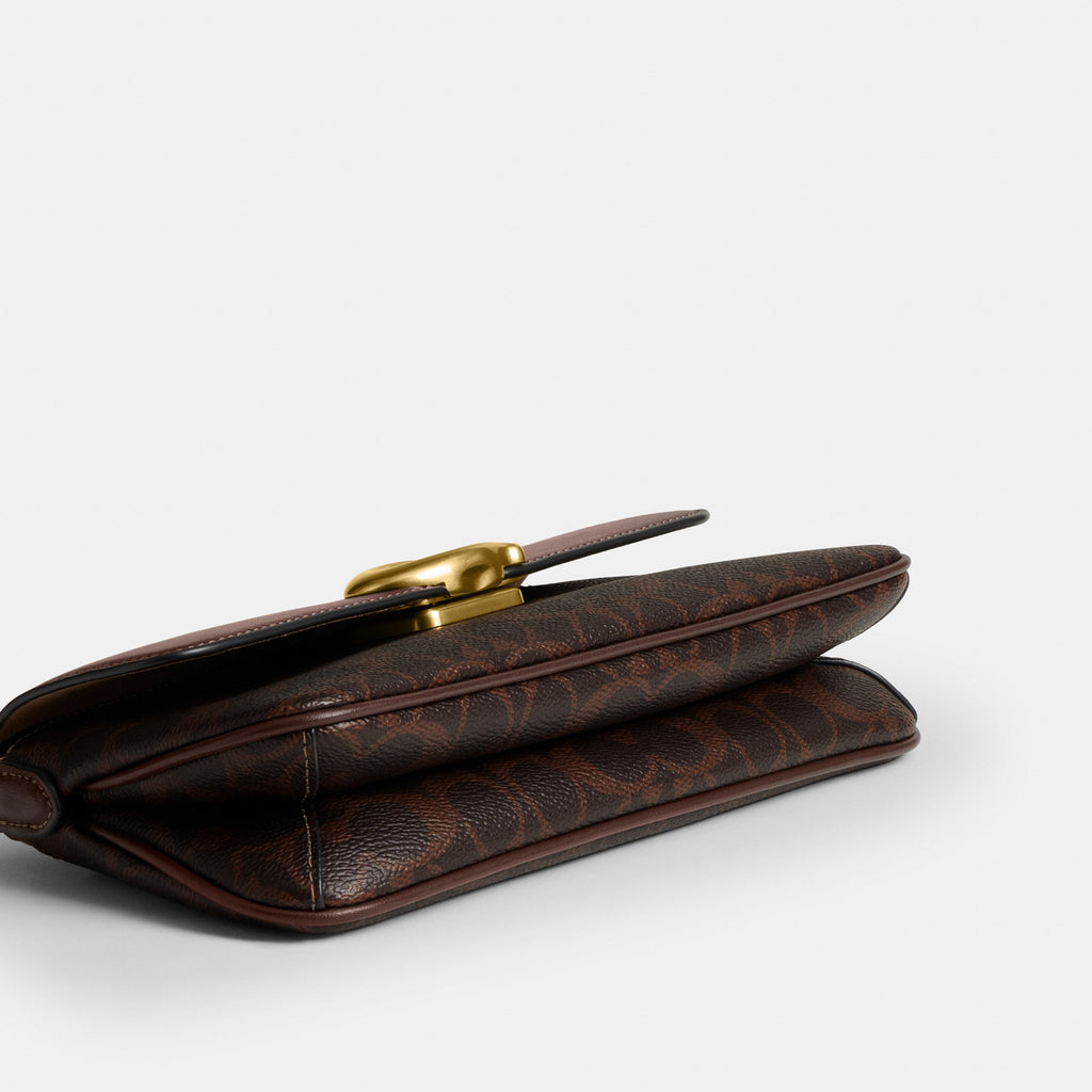 Coach Jet Shoulder Bag In Signature Canvas - Brass/Maple (Women's)